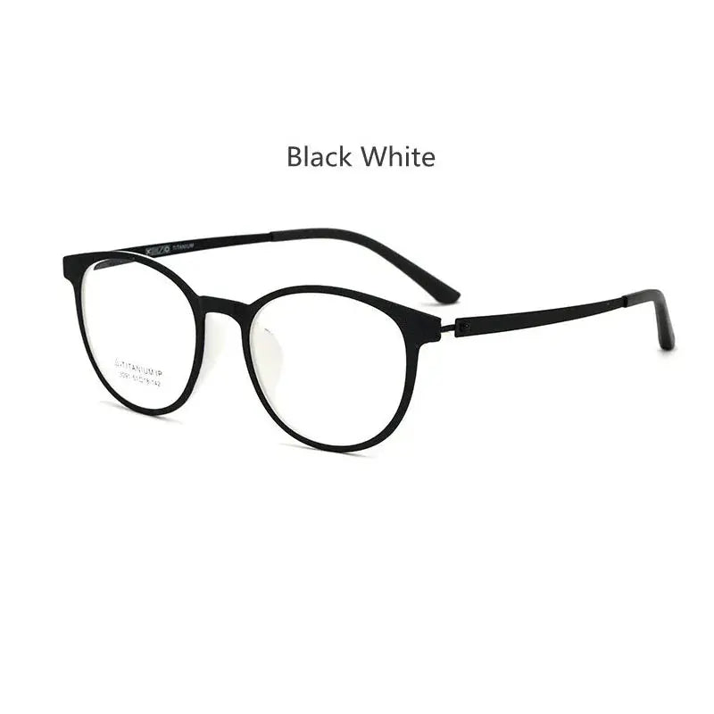 Handoer 230911 Unisex Full Rim Round Tr 90 Titanium Frames FuzWeb