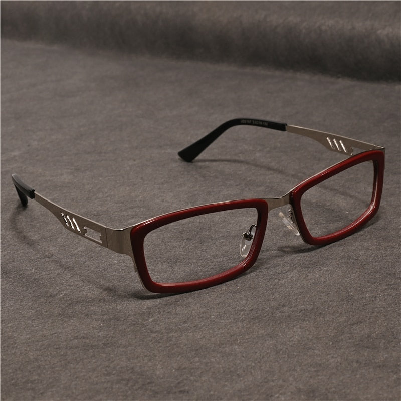 Cubojue Unisex Full RIm Rectangle Tr 90 Titanium Presbyopic Reading Glasses 2108p Reading Glasses Cubojue   