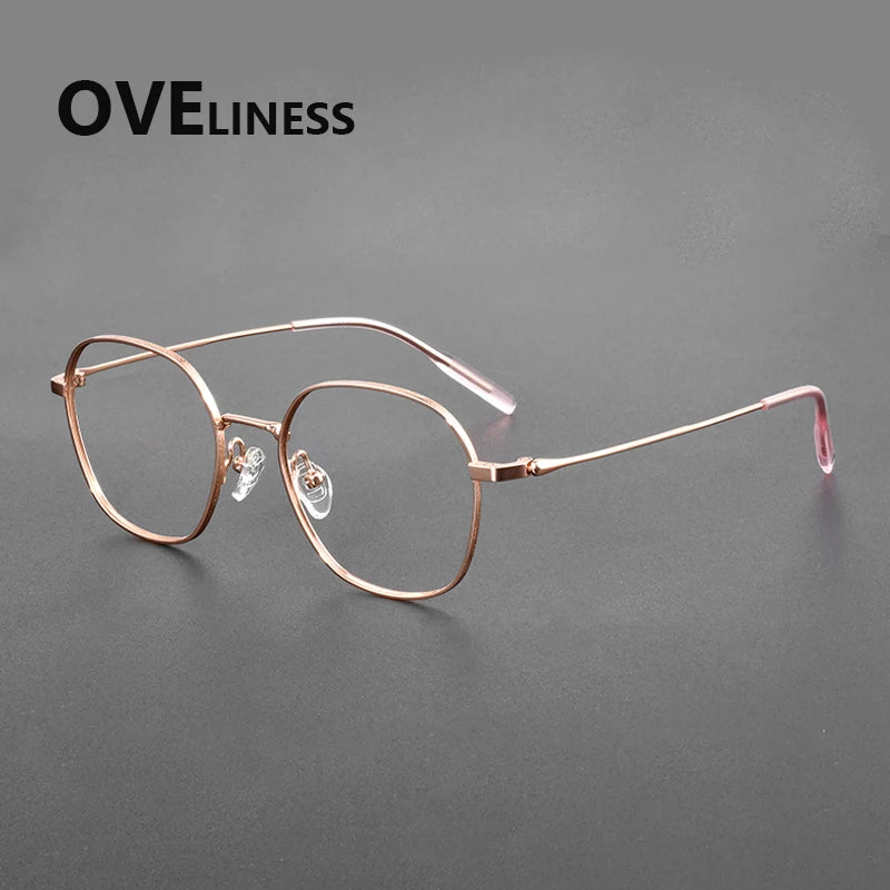 Oveliness Women's Full Rim Polygon Square Titanium Eyeglasses 381028