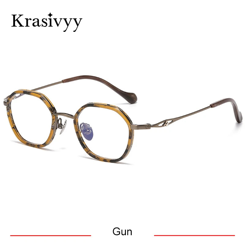 Krasivyy Women's Full Rim Polygon Titanium Acetate Eyeglasses 316893