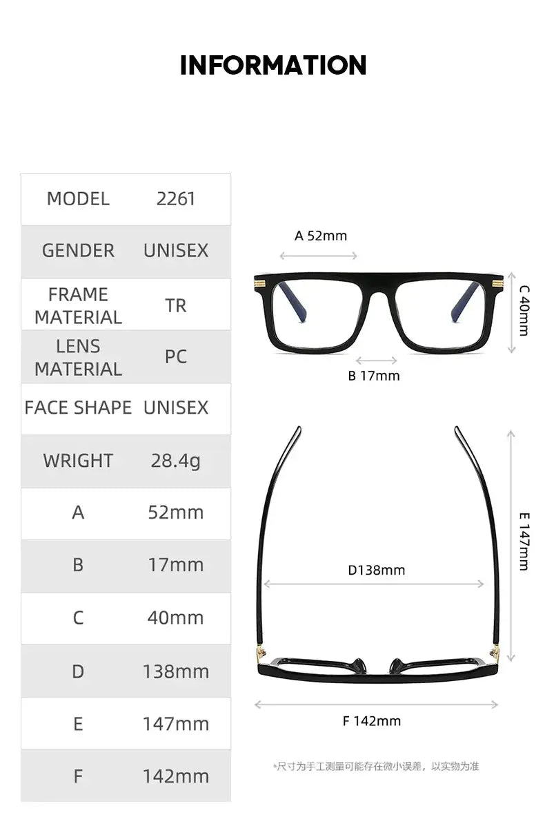 Kocolior 226100 Unisex Full Rim Square Brow Line PC Frames — view 2 | Kocolior at FuzWeb