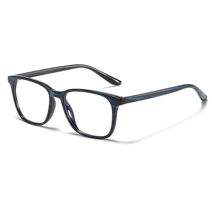 Brightzone Unisex Full Rim Square Tr 90 Titanium Eyeglasses 71421 Full Rim Brightzone Black blue