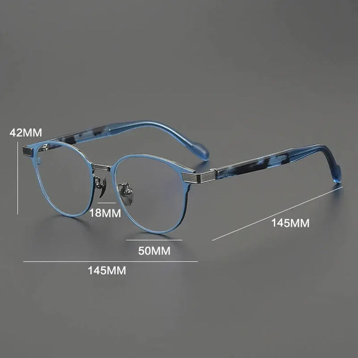 Gatenac Unisex Full Rim Oval Square Titanium Eyeglasses 190073 — view 2 | Gatenac at FuzWeb