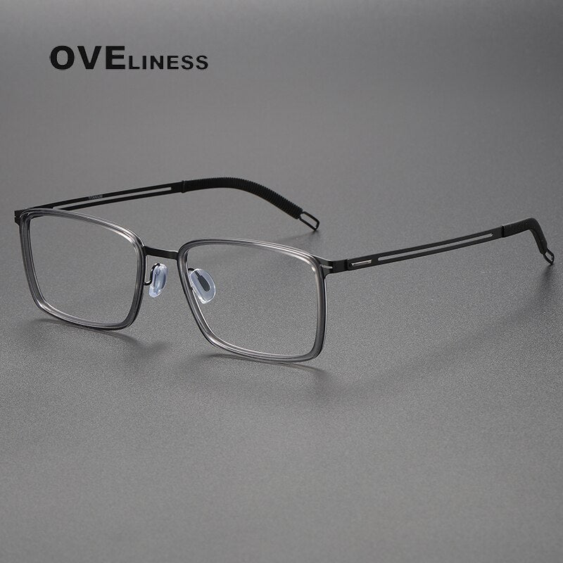 Oveliness Unisex Full Rim Square Screwless Titanium Eyeglasses 8202304 Full Rim Oveliness   