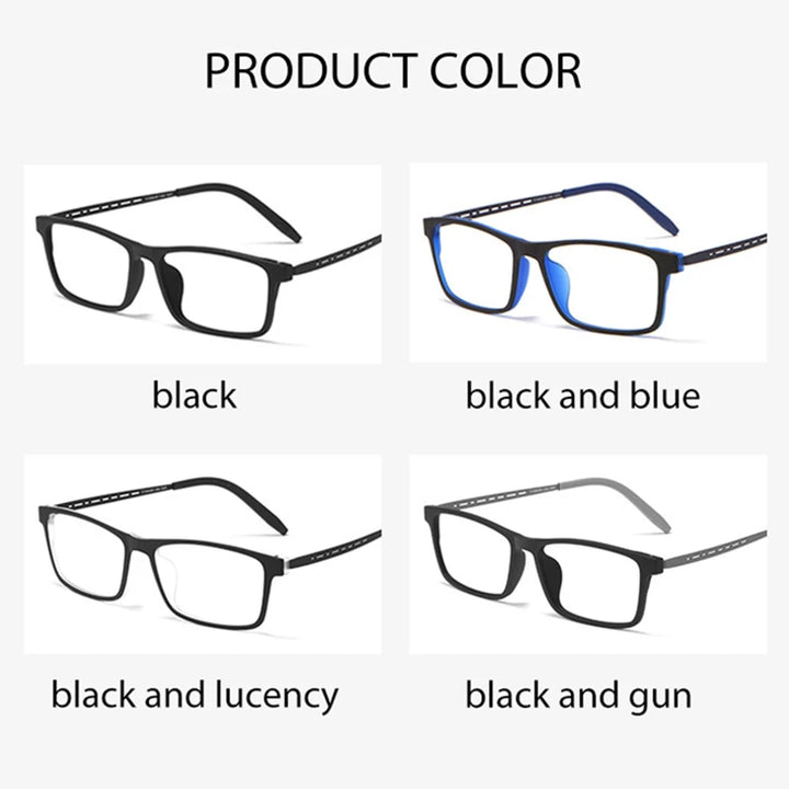Hotony Unisex Full Rim TR90 Titanium Prescription Eyeglasses 8822T - view 5
