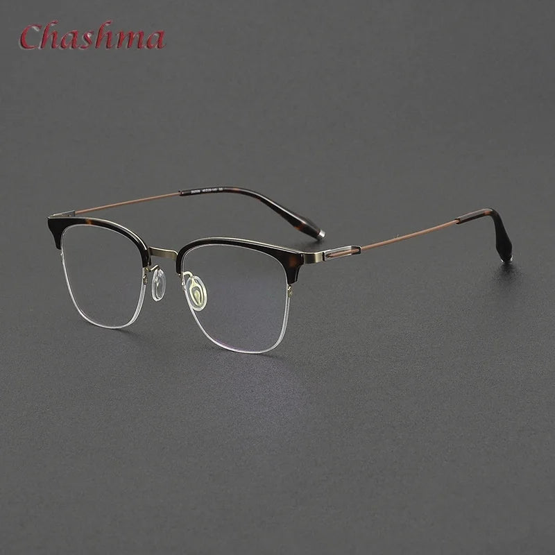 Chashma Ochki Women's Full Rim Square Acetate Titanium Eyeglasses 802506