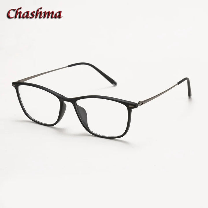 Chashma Ochki Unisex Youth's Full Rim Square Ultem Eyeglasses 2318 Full Rim Chashma Ochki Matte Black  