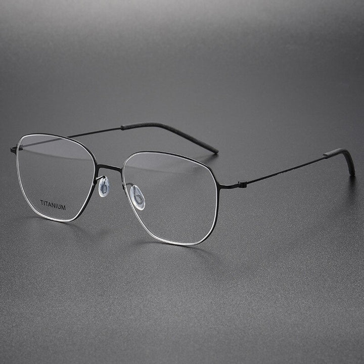Aissuarvey Men's Full Rim Square Titanium Eyeglasses 544521 Full Rim Aissuarvey Eyeglasses Black CN 
