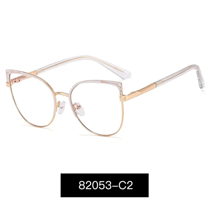 Handoer Women's Full Rim Oval Cat Eye Alloy Eyeglasses 82053