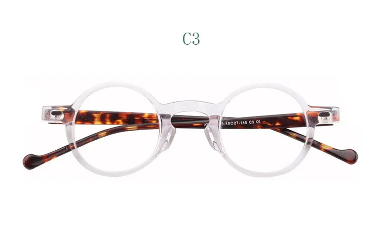 Yujo Women's Full Rim Round Acetate Fiber Eyeglasses 13628 Full Rim Yujo C3 CHINA