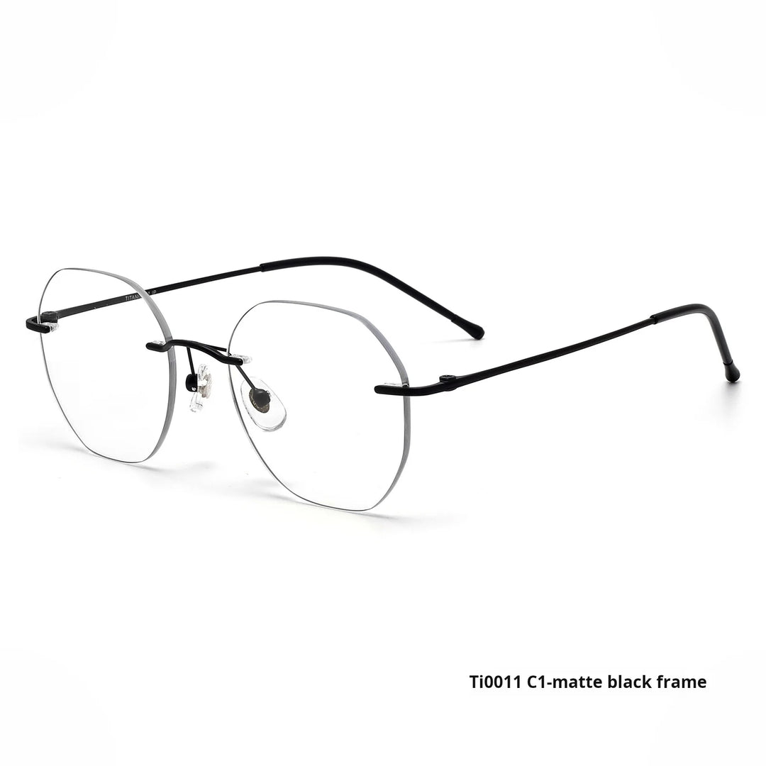 Xbora Women's Rimless Flat Top Oval Titanium-Alloy Eyeglasses 540011