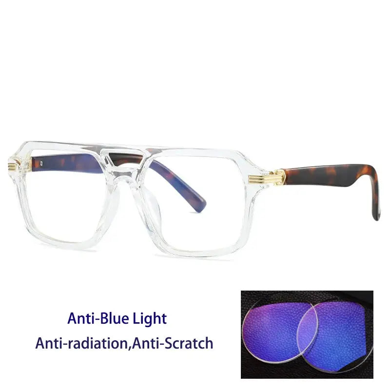 Kocolior 225900 Unisex Full Rim Square Double Bridge Tr 90 Frames FuzWeb