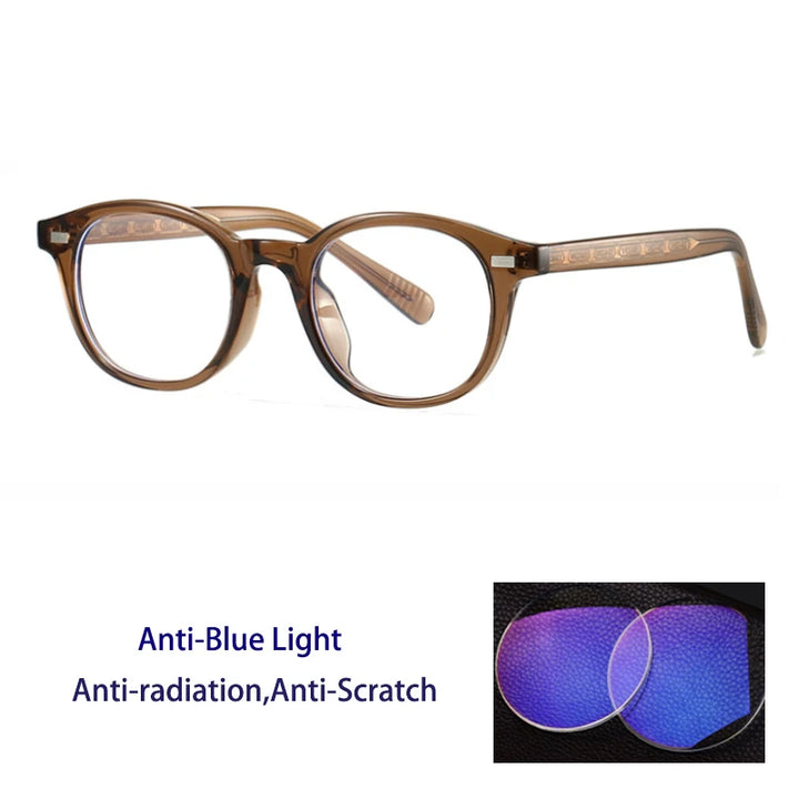 Kocolior Unisex Full Rim Round Tr 90 Photochromic Reading Glasses 28017
