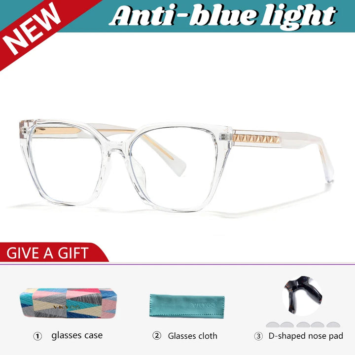 Vicky Women's Full Rim Square Alloy Tr 90 Reading Glasses 727017