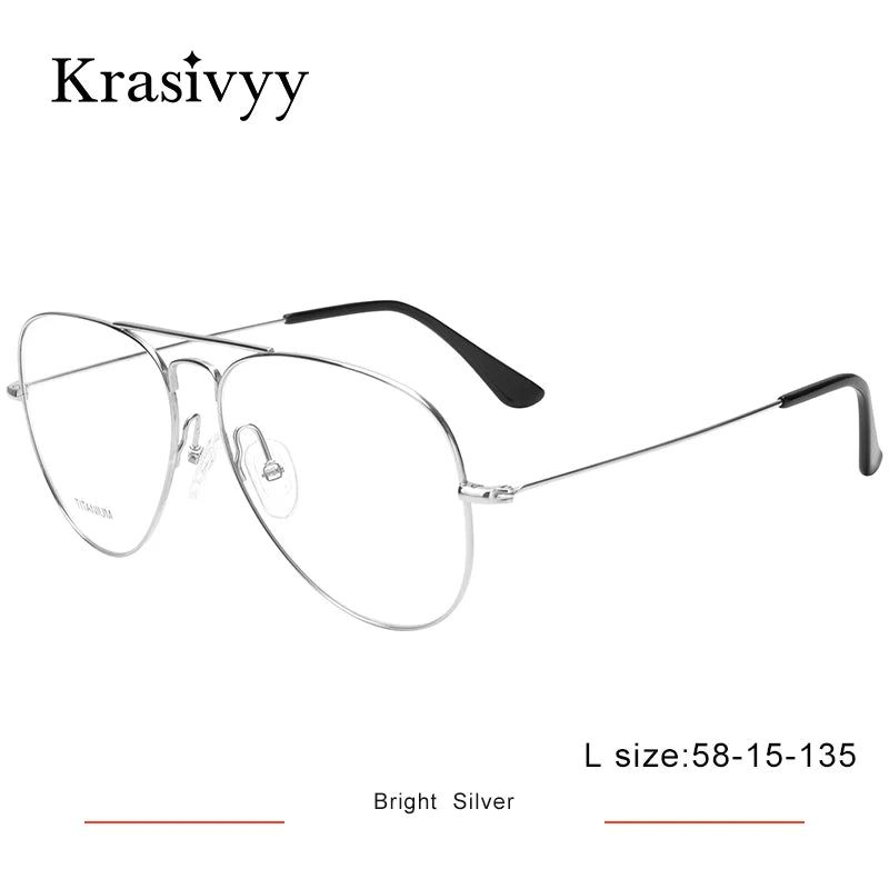 Krasivyy Unisex Full Rim Oval Double Bridge Titanium Eyeglasses 716050