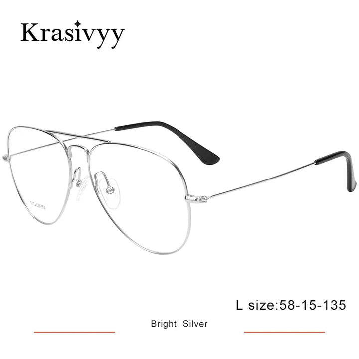 Krasivyy Unisex Full Rim Oval Double Bridge Titanium Eyeglasses 716050
