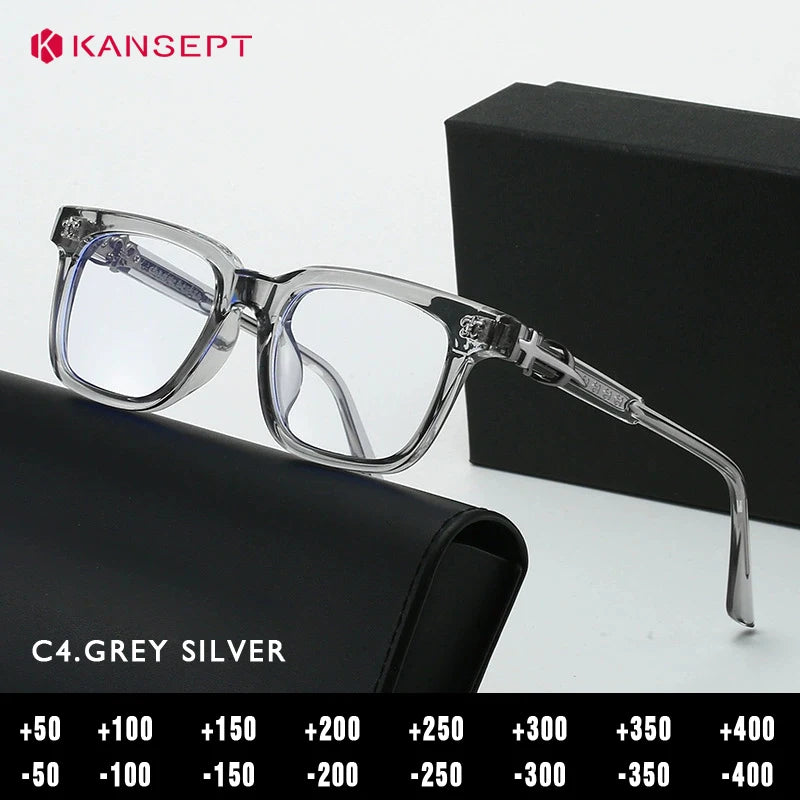 Kansept Unisex Full Rim Square Acetate Reading Glasses 25139