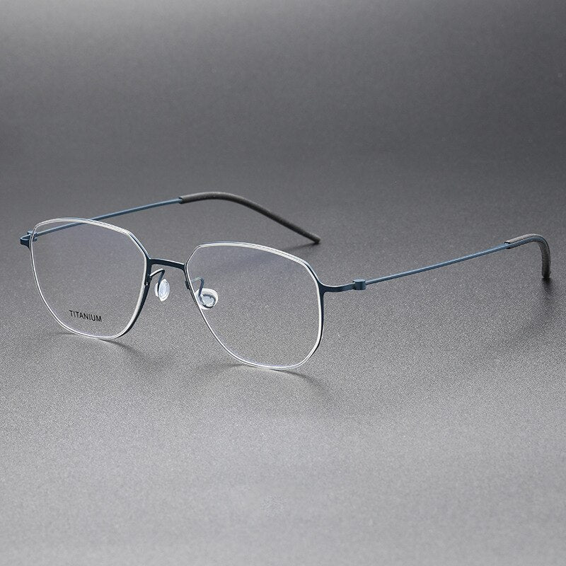 Aissuarvey Men's Full Rim Square Titanium Eyeglasses 544521 Full Rim Aissuarvey Eyeglasses Blue CN 