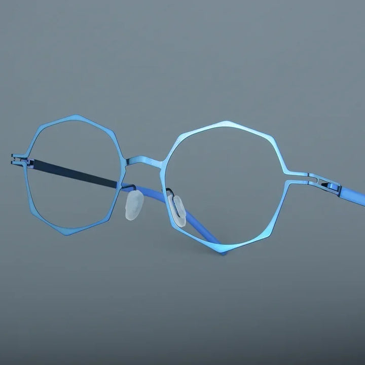 Bobbie Unisex Full Rim Polygon Round Screwless Alloy Eyeglasses 432046