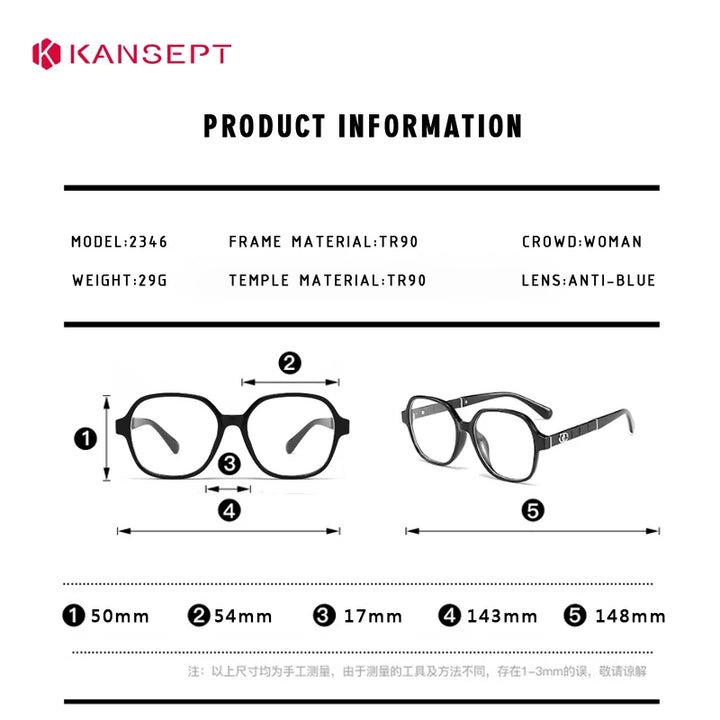 Kansept Women's Full Rim Polygon Square Acetate Reading Glasses 23464