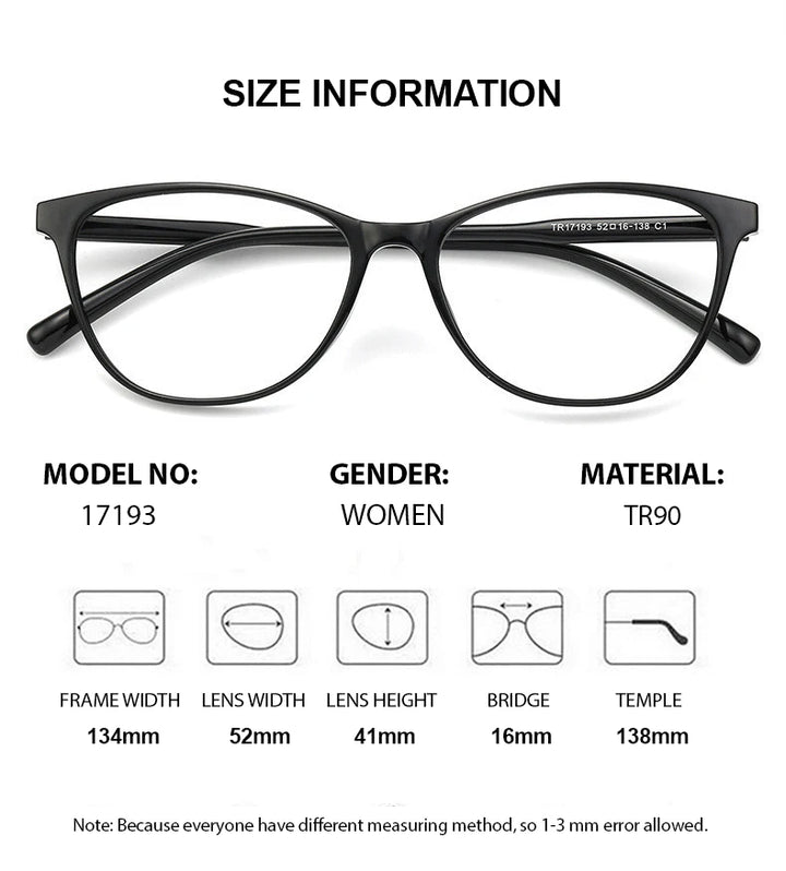 Summer Flower Women's Full Rim Cat Eye Tr 90 Titanium Eyeglasses 17193 Full Rim Summer Flower