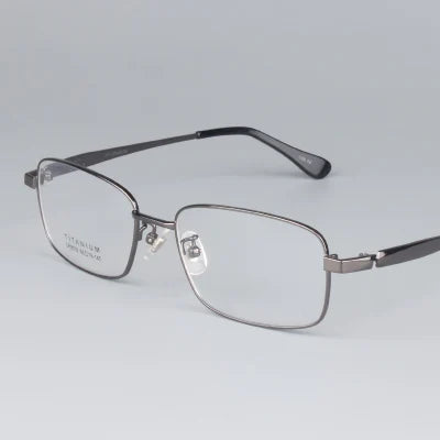 Brightzone Unisex Full Rim Square Titanium Eyeglasses 49979 Full Rim Brightzone Gun Gray