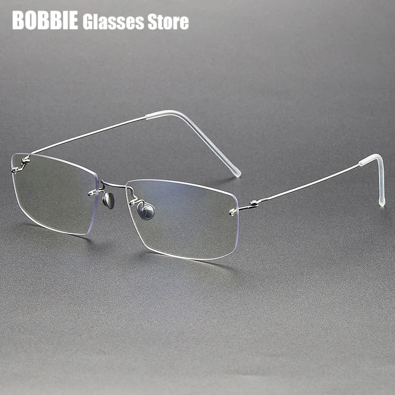 Bobbie Women's Rimless Rectangle Titanium Eyeglasses 692269