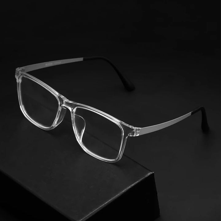 Hotochki Men's Full Rim Square Tr 90 Titanium Eyeglasses 73068