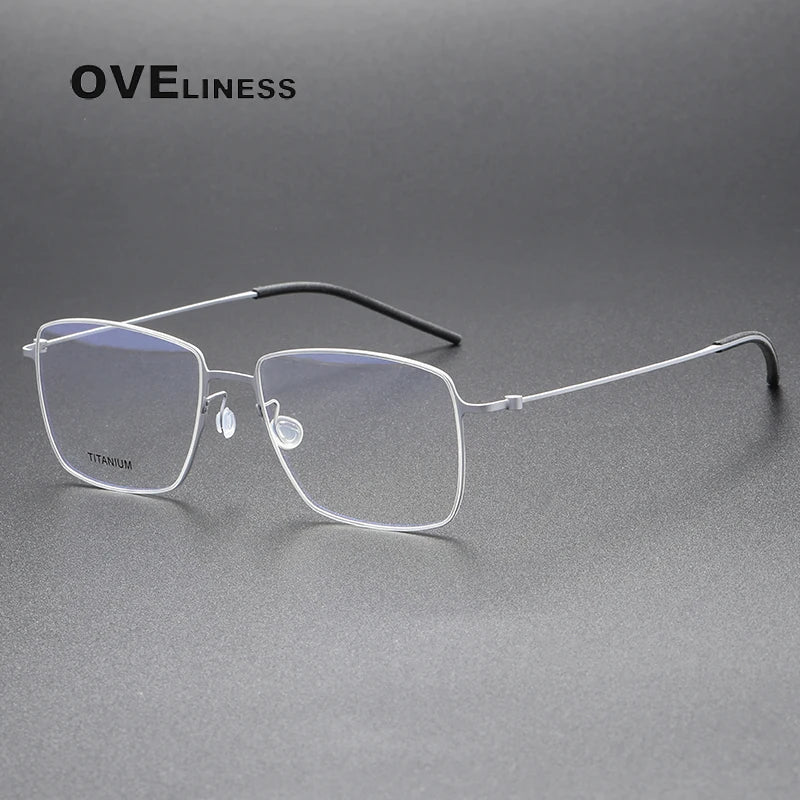 Oveliness Unisex Full Rim Square Screwless Titanium Eyeglasses 925508