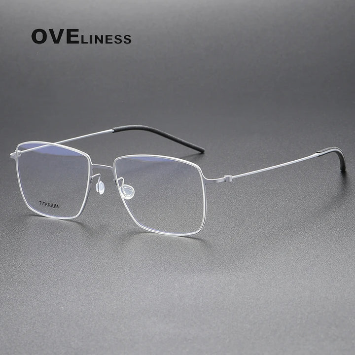 Oveliness Unisex Full Rim Square Screwless Titanium Eyeglasses 925508