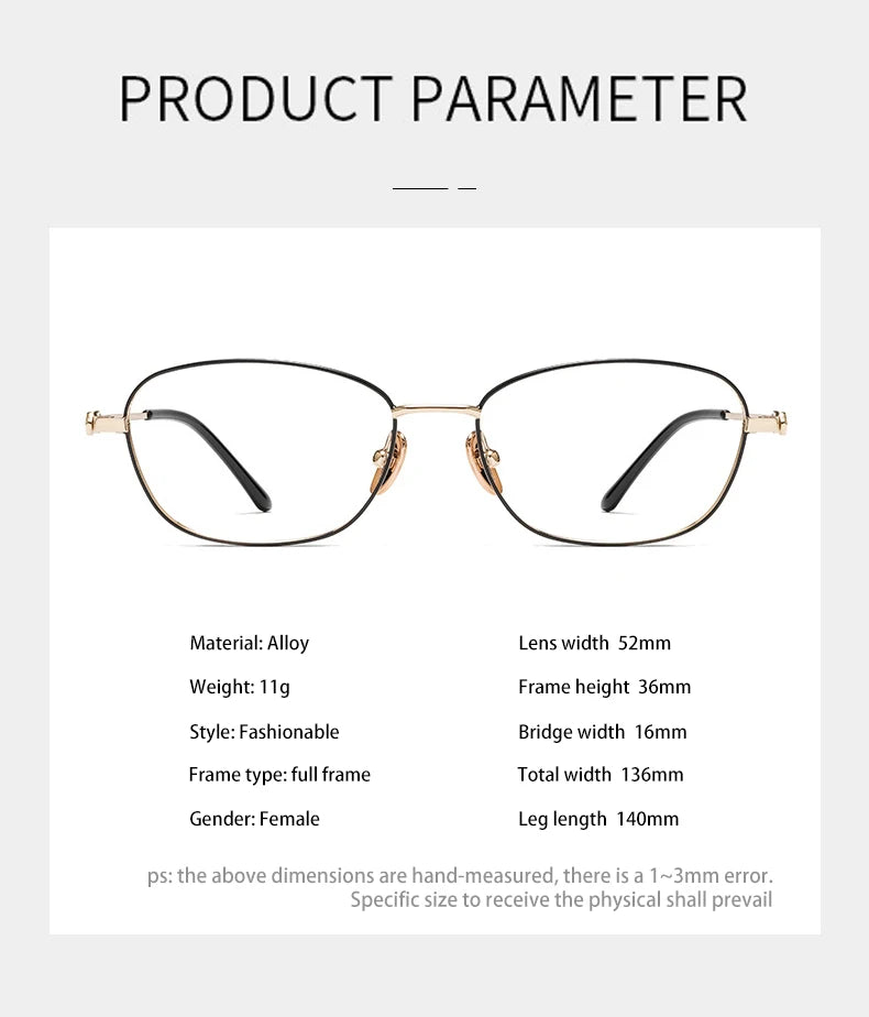 Vicky Women's Full Rim Square Oval Alloy Reading Glasses 81024
