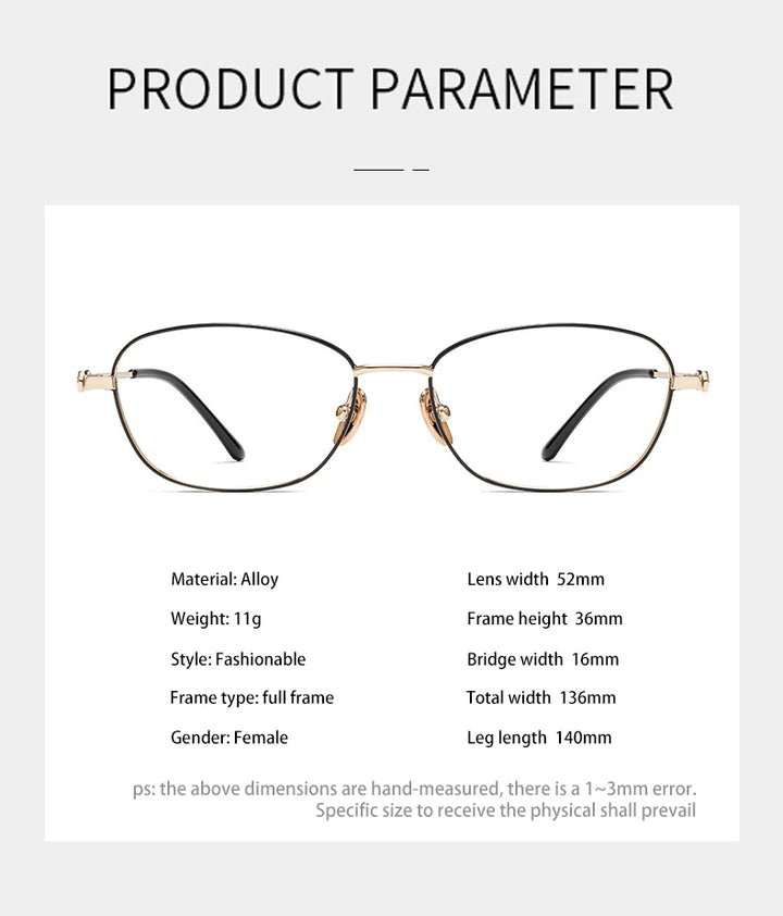 Vicky Women's Full Rim Square Oval Alloy Reading Glasses 81024