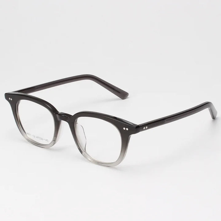 KatKani Unisex Full Rim Square Round Acetate Eyeglasses H011 Full Rim KatKani Eyeglasses Gradient  Black  