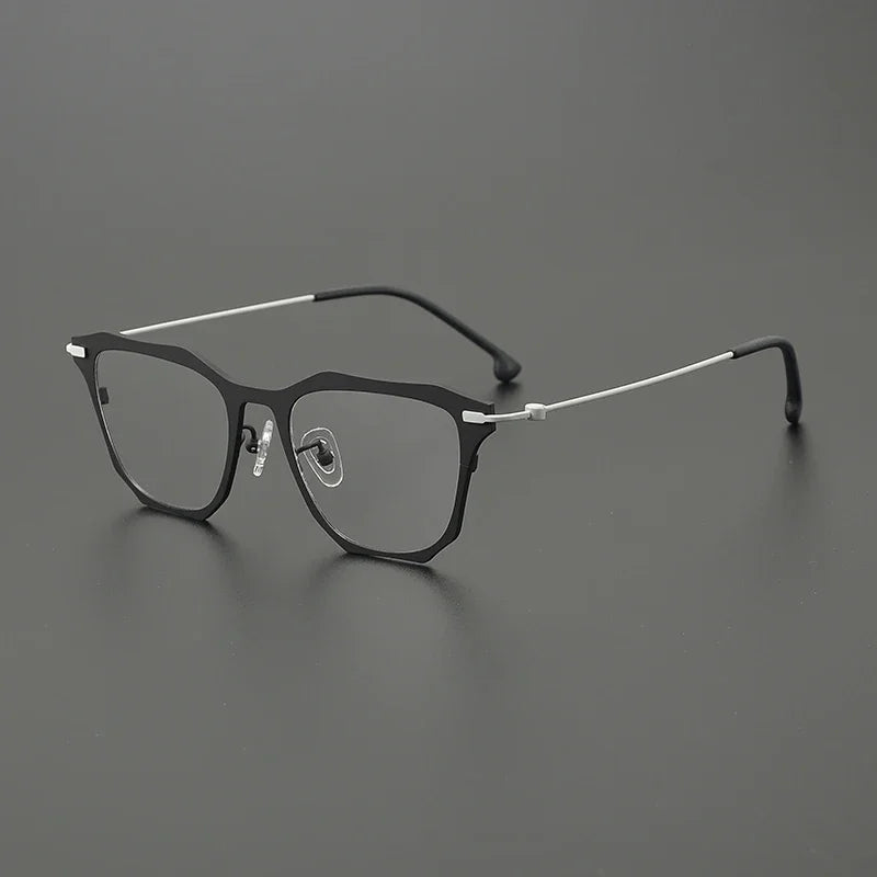 Hewei Unisex Full Rim Irregular Square Titanium Eyeglasses 14551 Full Rim Hewei C3 CHINA