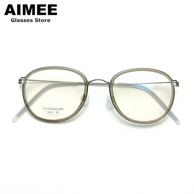Aimee Unisex Full Rim Square Polygon Square Titanium Eyeglasses 369124