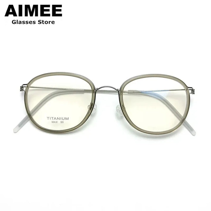 Aimee Unisex Full Rim Square Polygon Square Titanium Eyeglasses 369124