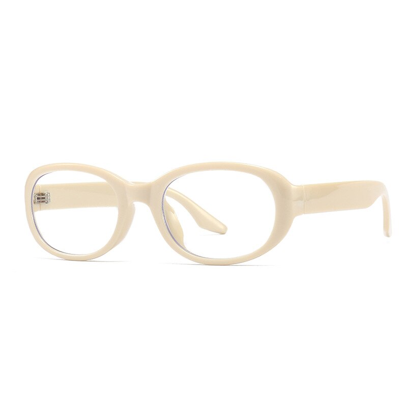 CCspace Women's Full Rim Oval  Tr 90 Eyeglasses Polarized Sunglasses 55869 Sunglasses CCspace BeigeClear  