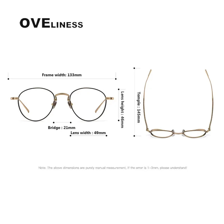 Oveliness Women's Full Rim Oval Square Titanium Eyeglasses 3096 Full Rim Oveliness   