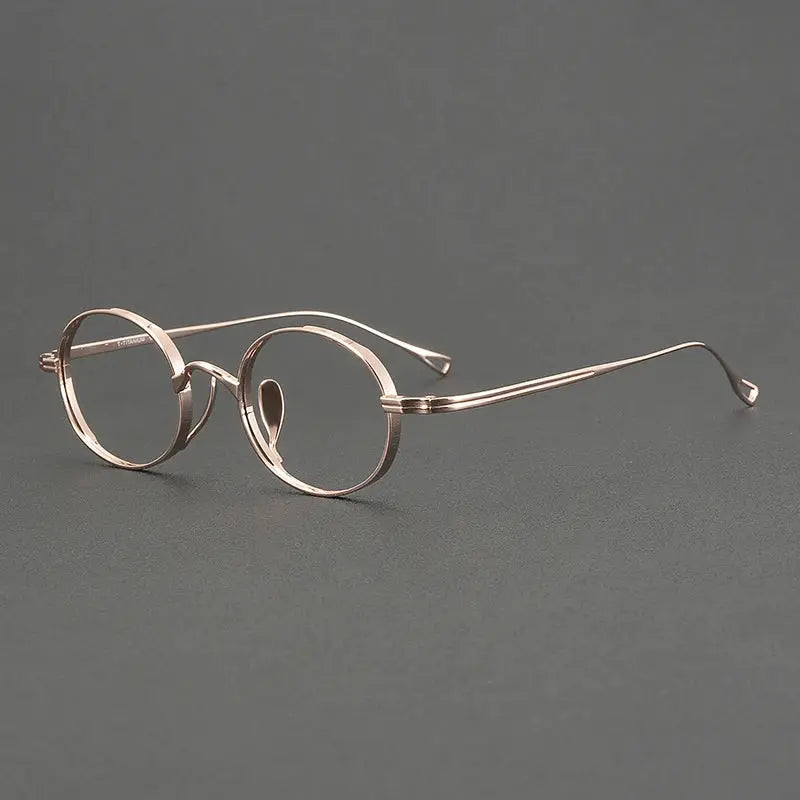 Aror Unisex Full Rim Round Oval Titanium Eyeglasses 99187.