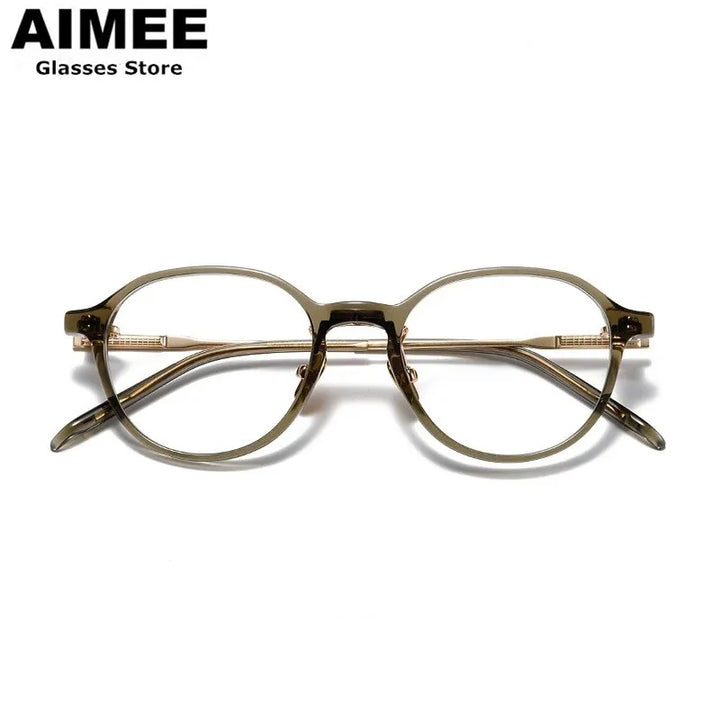 Aimee Women's Full Rim Round Titanium Acetate Eyeglasses 519117