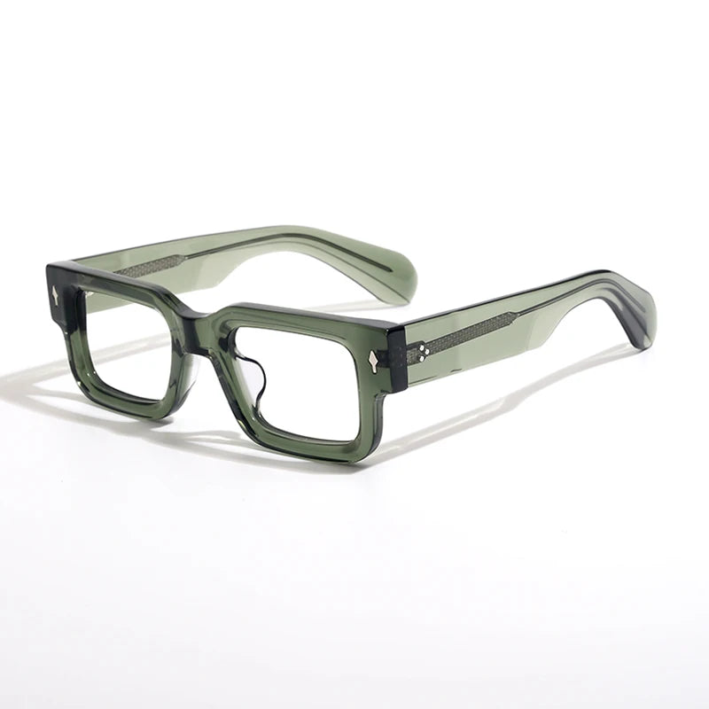 Gatenac Unisex Full Rim Square Thick Acetate Eyeglasses 71507 Full Rim Gatenac Green  