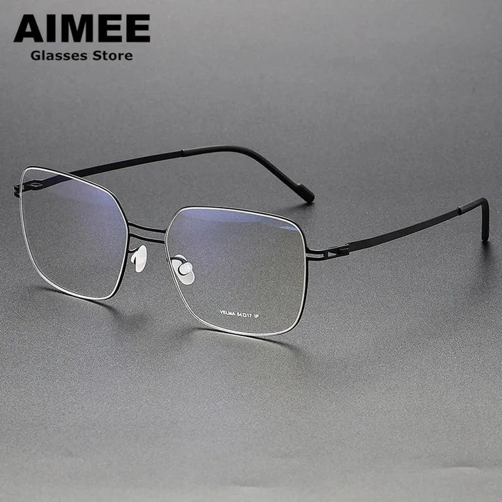 Aimee Women's Full Rim Square Double Bridge Stainless Steel Eyeglasses 22511 Full Rim Aimee   