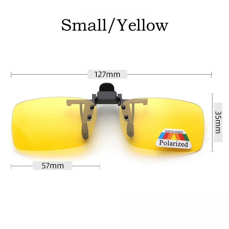 Yimaruili Unisex Square Polarized Alloy Plastic Clip On Sunglasses  FuzWeb  Small Yellow  