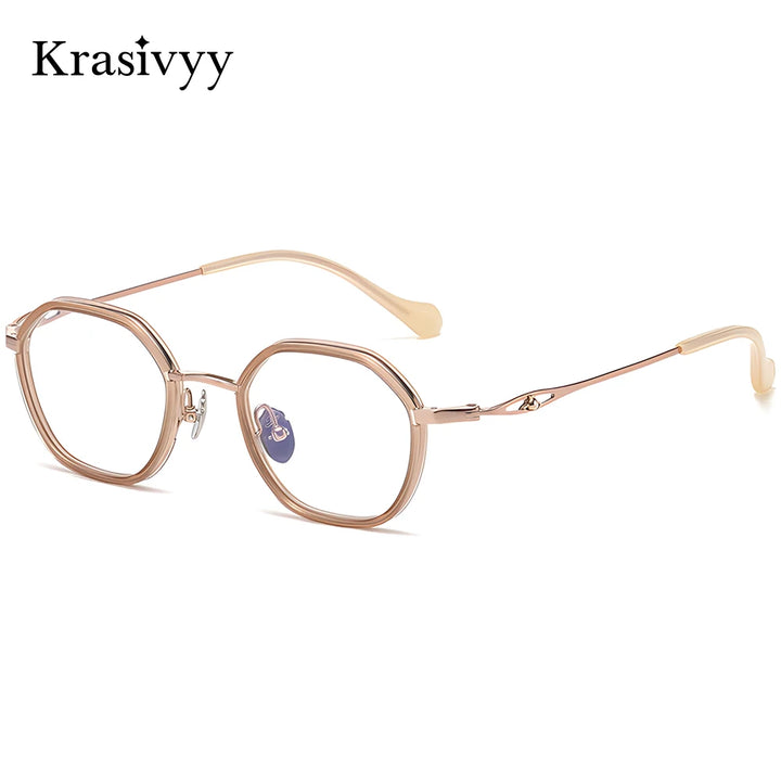 Krasivyy Women's Full Rim Polygon Titanium Acetate Eyeglasses 316893