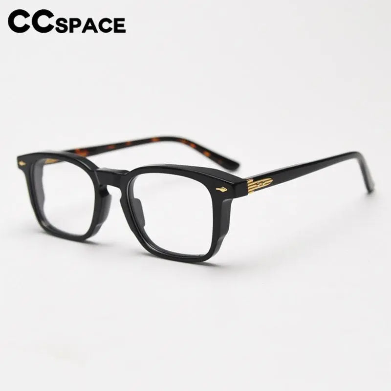 CCSpace Unisex Full Rim Square Acetate Eyeglasses 56835 Full Rim CCspace   