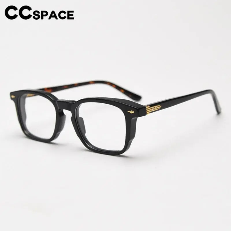 CCspace Unisex Full Rim Square Acetate Eyeglasses 56835 Full Rim CCspace   