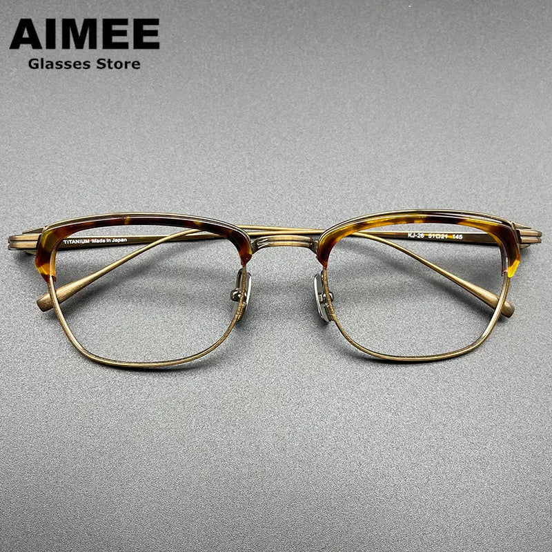 Aimee Unisex Full Rim Big Square Titanium Acetate Eyeglasses 111026 Full Rim Aimee   