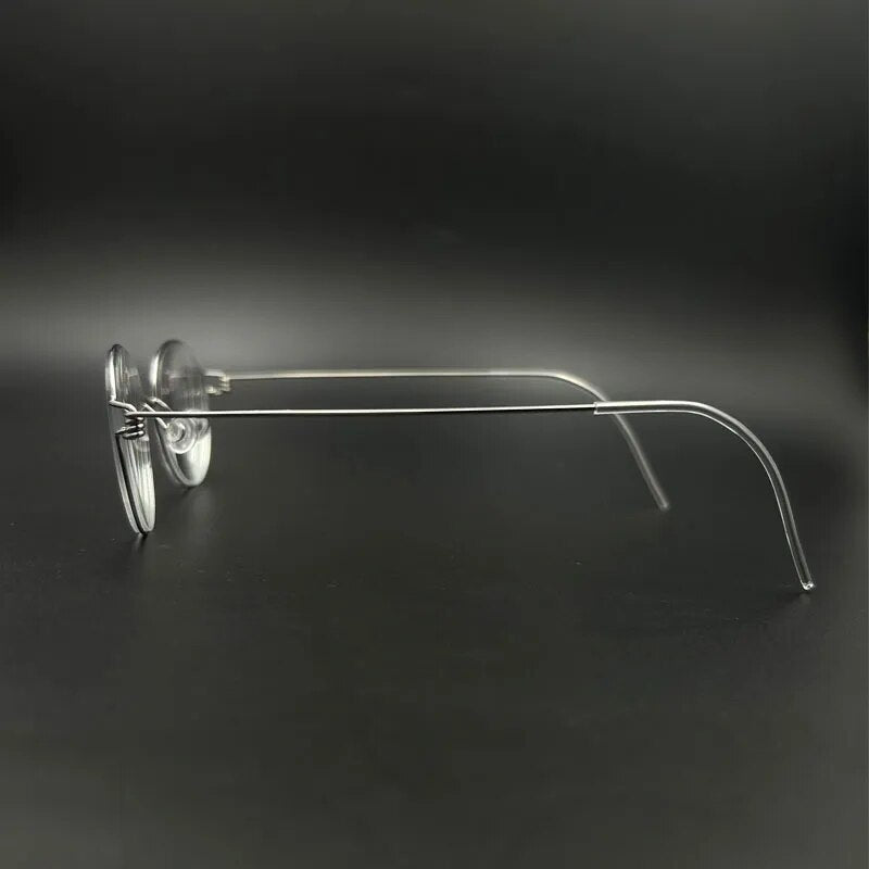 Yujo Unisex Full Rim Oval Round Handcrafted Stainless Steel Eyeglasses Customizable Lenses Full Rim Yujo   