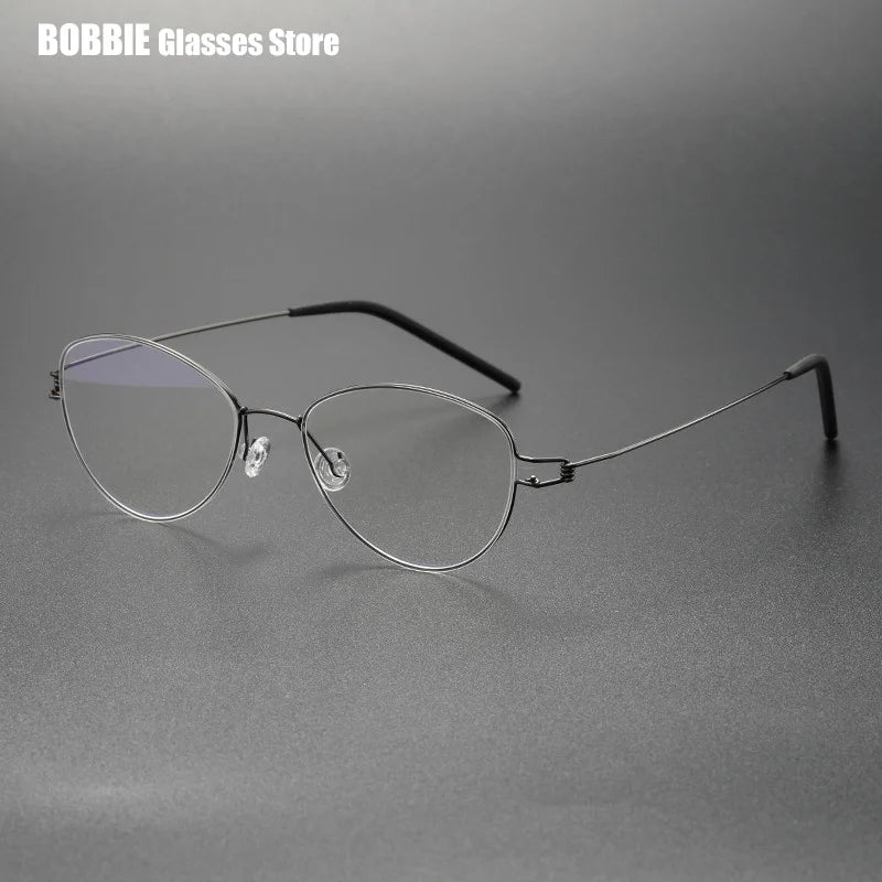 Bobbie Women's Full Rim Oval Cat Eye Titanium Eyeglasses 405017