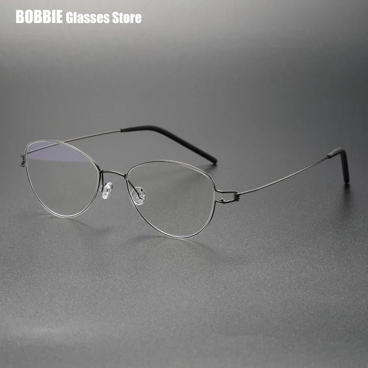 Bobbie Women's Full Rim Oval Cat Eye Titanium Eyeglasses 405017